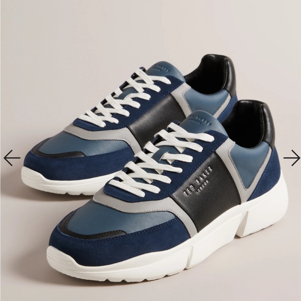 Ted Baker men’s leather and suede sneakers. “Cecyle” size 42, or US9